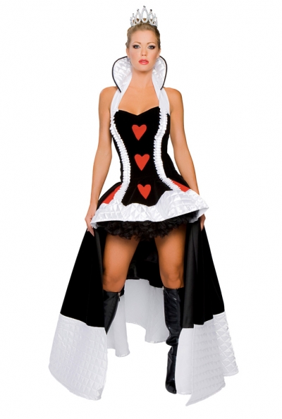 Sexy Enchanting Queen Of hearts Fancy Costume